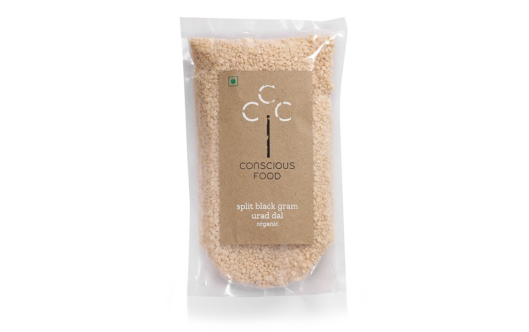 Conscious Food Split Black Gram Urad Dal Organic   Pack  500 grams